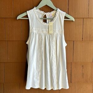 Francesca's NWT White Cotton Tank- Size XS